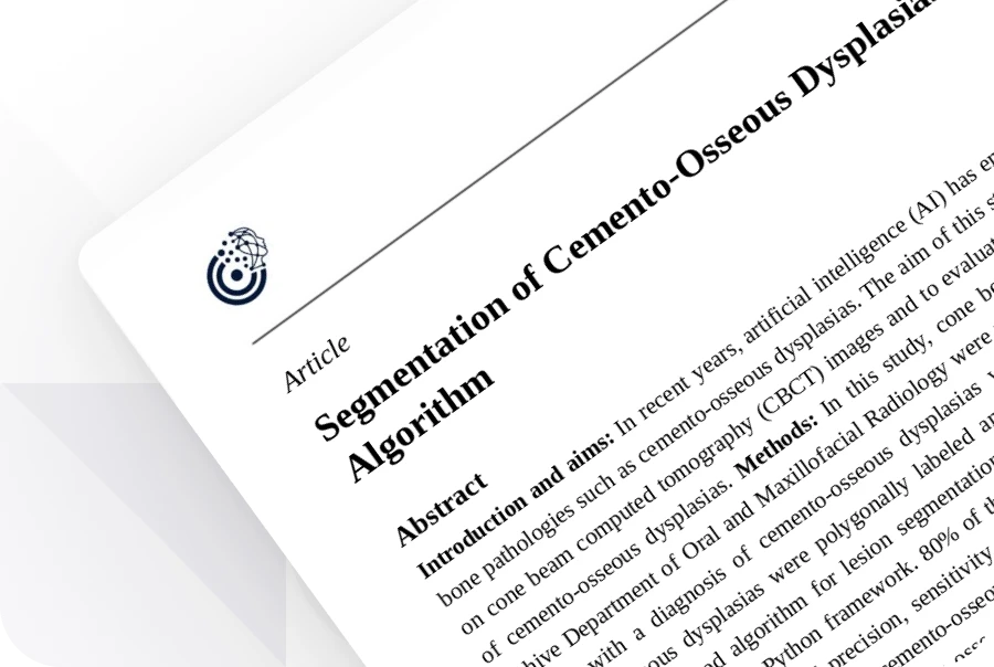 Yapay Zekâ Algoritması Kullanılarak Kemento-Osseöz Displazilerin Segmentasyonu