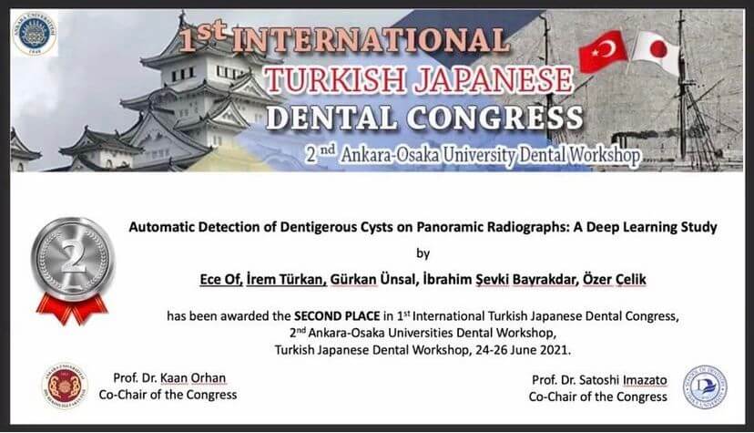 1. Uluslararası Türk-Japon Diş Hekimliği Kongresi’nde CranioCatch'e ödül...