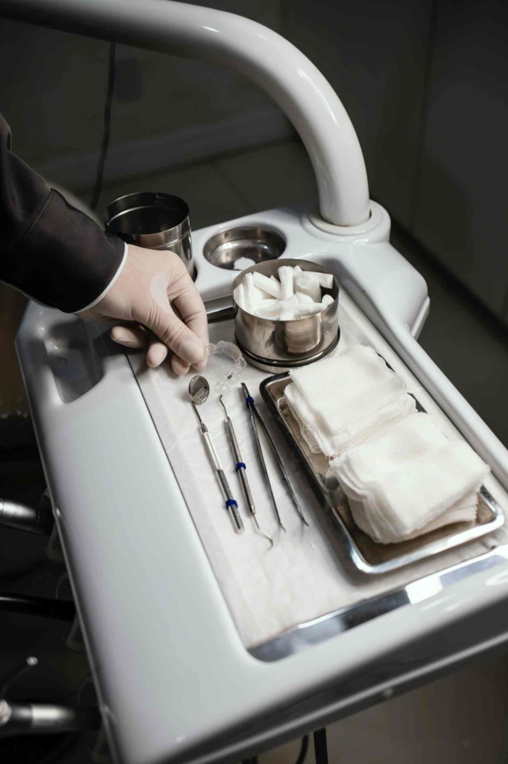 Dentist working with dentist software